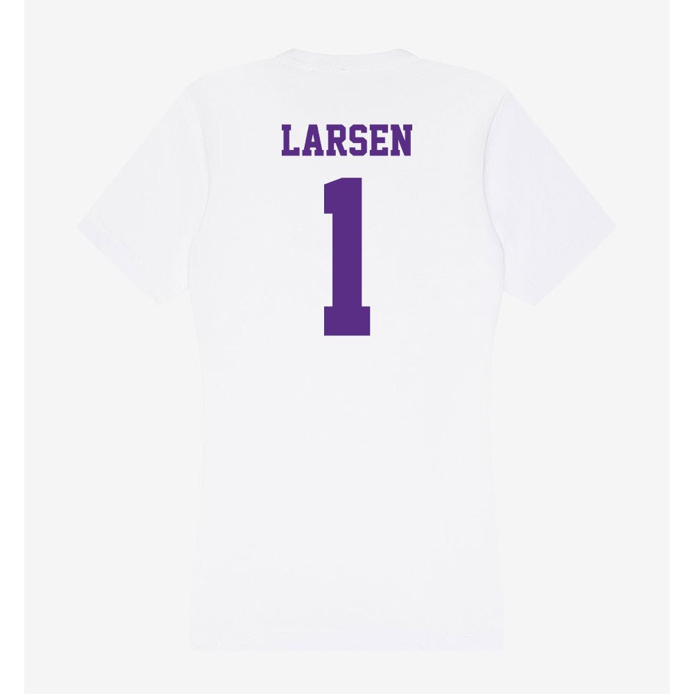 Furman - NCAA Women's Lacrosse : Cassie Larsen - Women's V-Neck T-Shirt-1