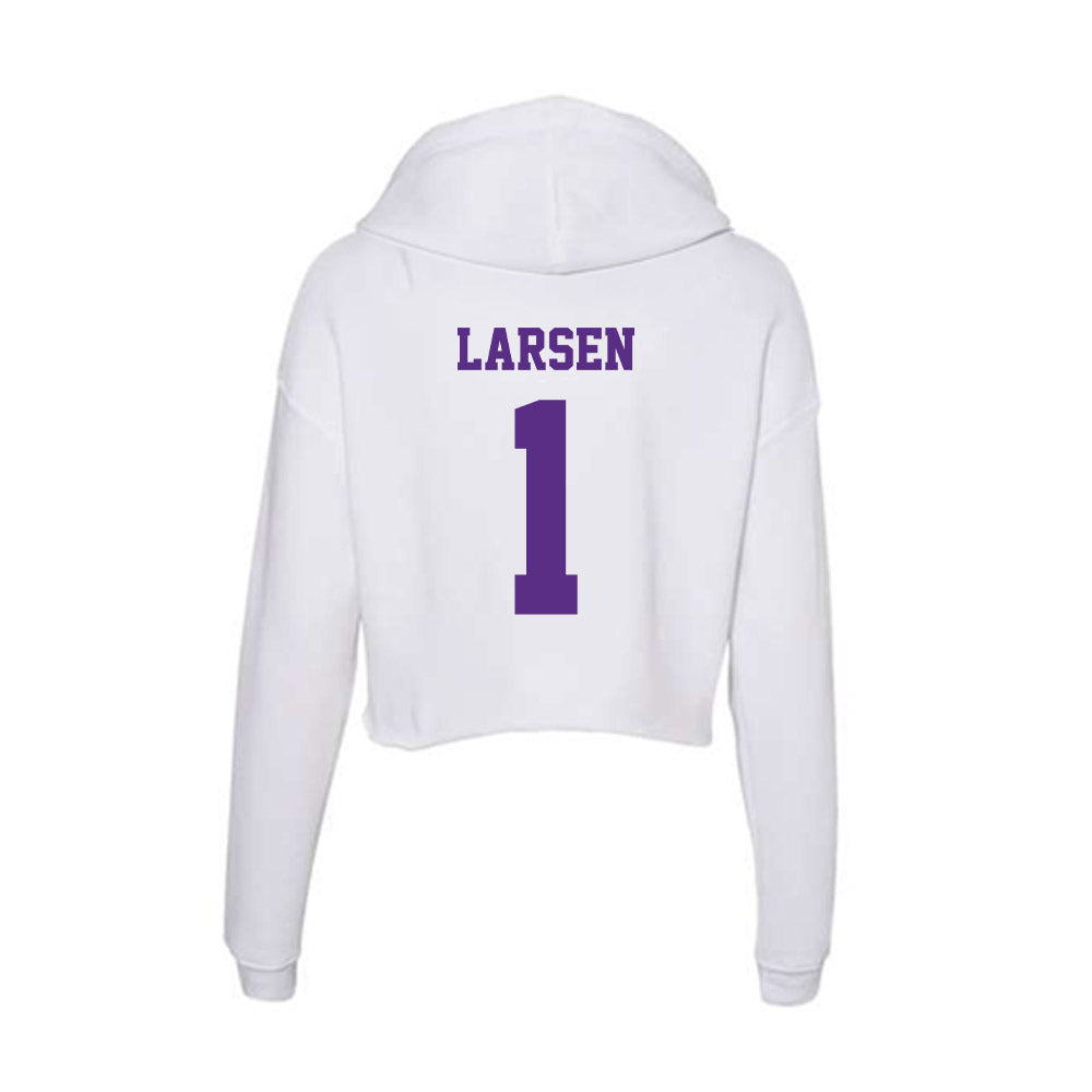 Furman - NCAA Women's Lacrosse : Cassie Larsen - Women's Crop Fleece Hoodie-1
