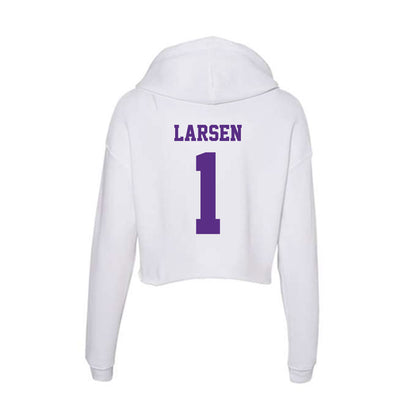Furman - NCAA Women's Lacrosse : Cassie Larsen - Women's Crop Fleece Hoodie-1