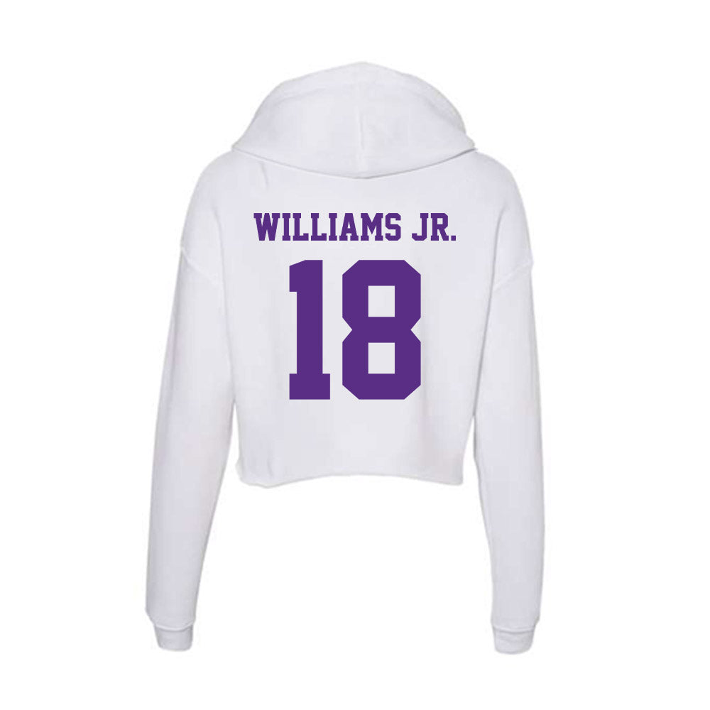 Furman - NCAA Football : Jerrod Williams Jr. - Classic Shersey Women's Crop Fleece Hooded Sweatshirt-1
