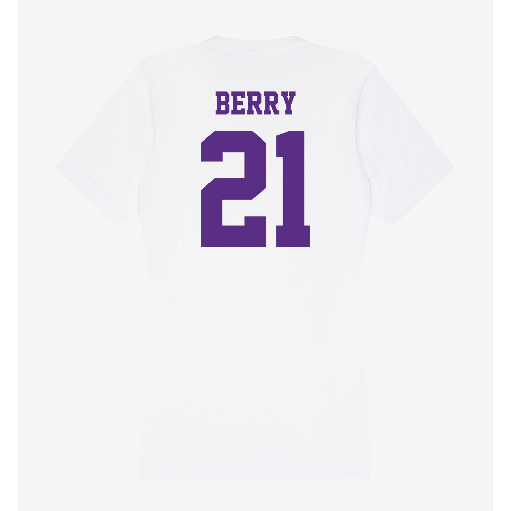 Furman - NCAA Women's Basketball : Tyriana Berry - Women's V-Neck T-Shirt-1