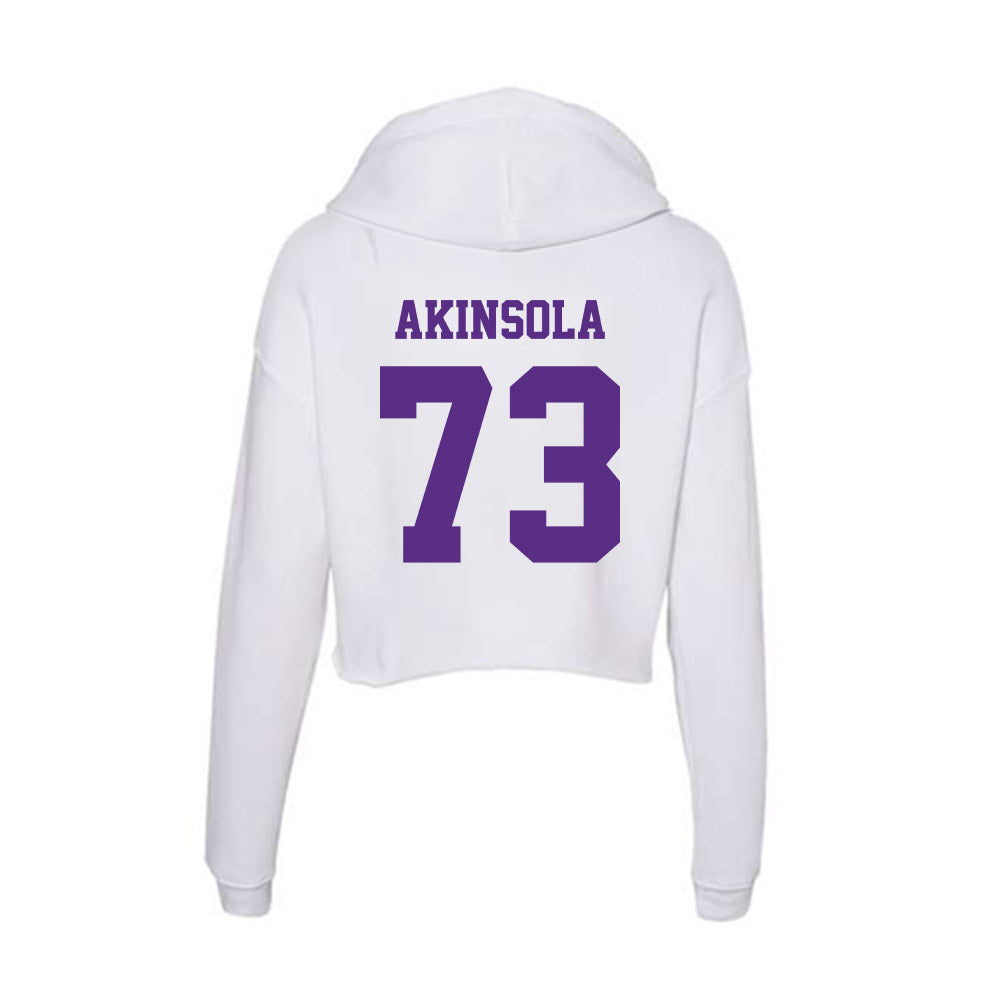 Furman - NCAA Football : Noah Akinsola - Women's Crop Fleece Hoodie-1
