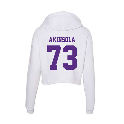 Furman - NCAA Football : Noah Akinsola - Women's Crop Fleece Hoodie-1