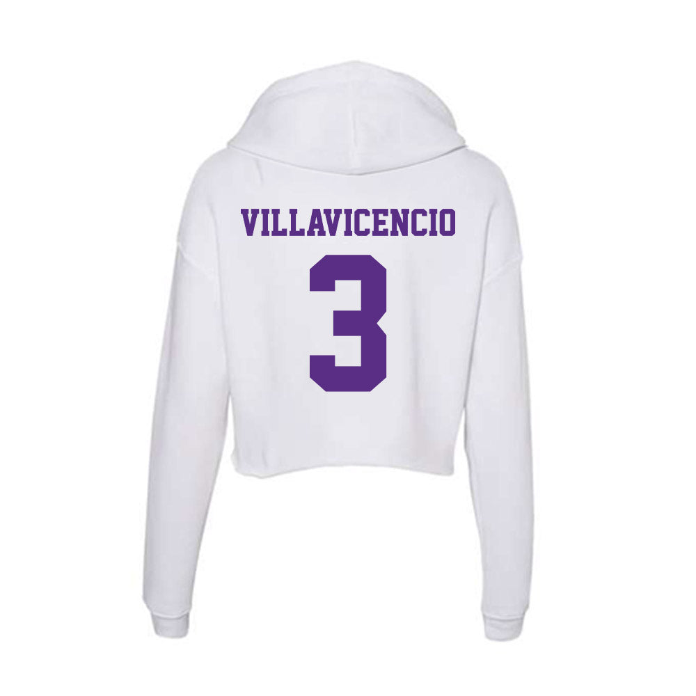 Furman - NCAA Men's Soccer : David Villavicencio - Classic Shersey Women's Crop Fleece Hooded Sweatshirt-1