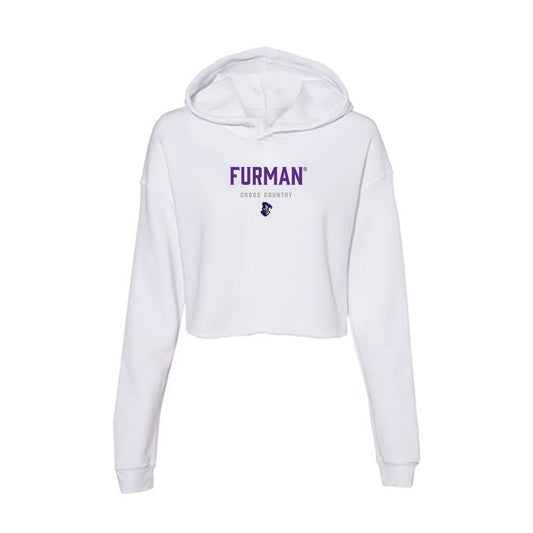 Furman - NCAA Men's Cross Country : Evan Spreitzer - Classic Shersey Women's Crop Fleece Hooded Sweatshirt-0