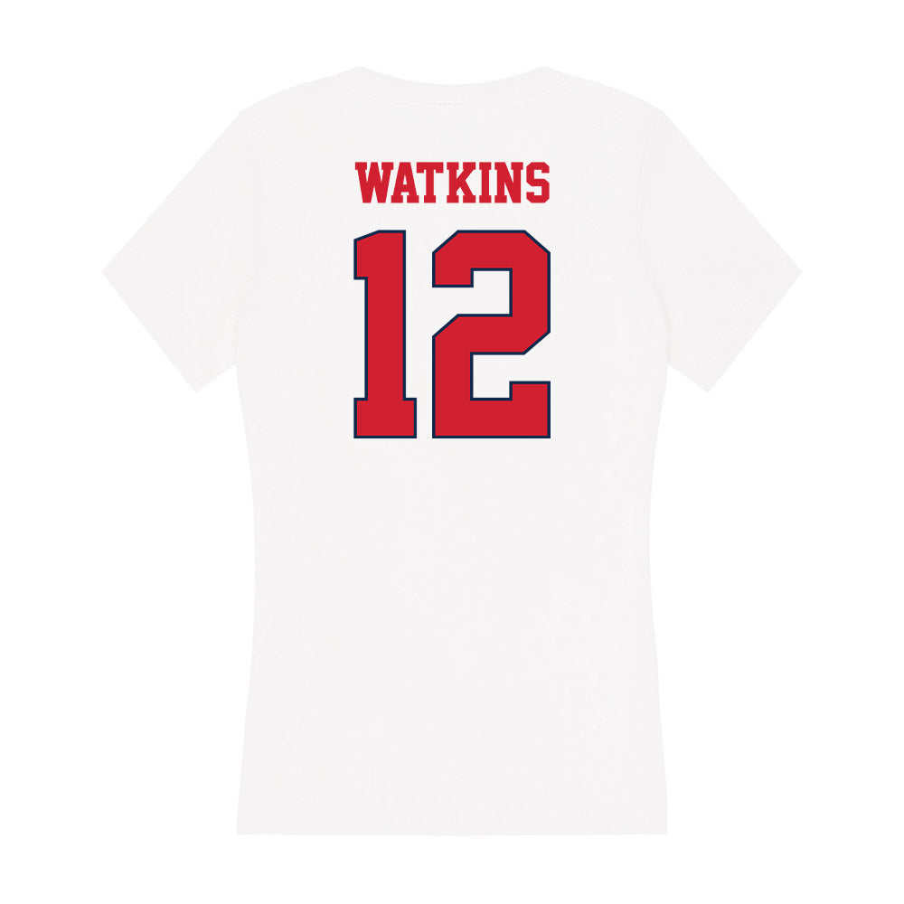 Fresno State - NCAA Women's Basketball : Avery Watkins - Women's V-Neck T-Shirt-1