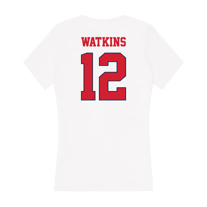 Fresno State - NCAA Women's Basketball : Avery Watkins - Women's V-Neck T-Shirt-1
