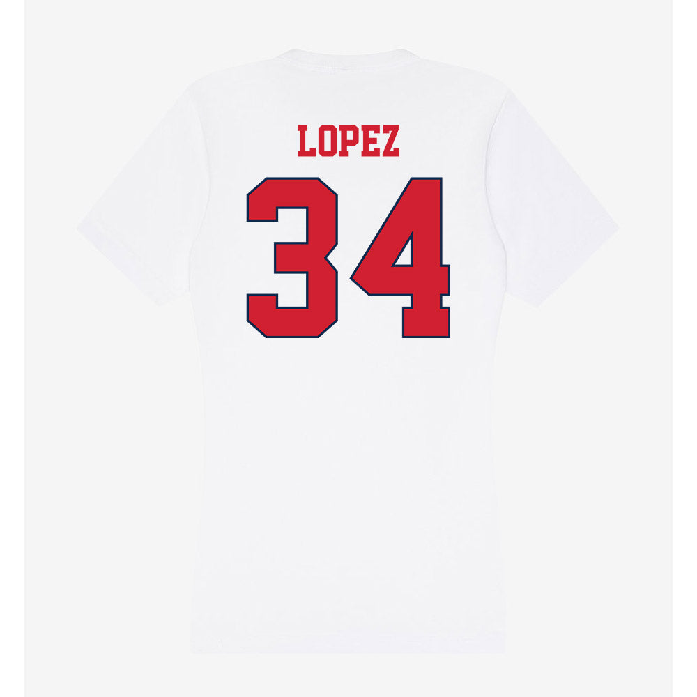 Fresno State - NCAA Softball : Christal Lopez - Women's V-Neck T-Shirt-1