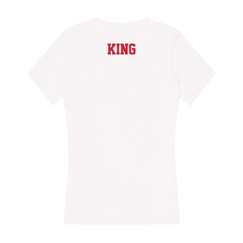 Fresno State - NCAA Men's Track & Field : Jabari King - Women's V-Neck T-Shirt-1