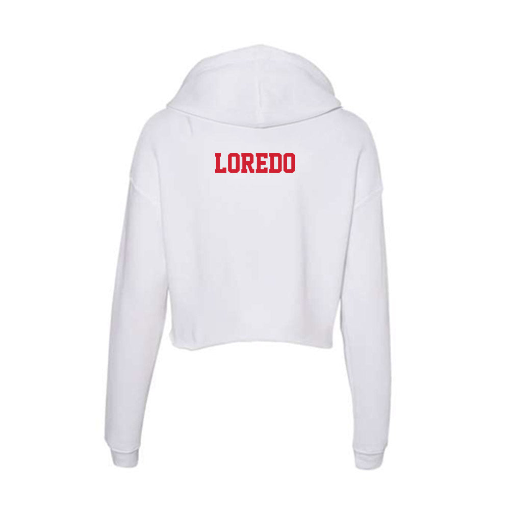 Fresno State - NCAA Men's Track & Field : Enrique Loredo - Women's Crop Fleece Hoodie-1