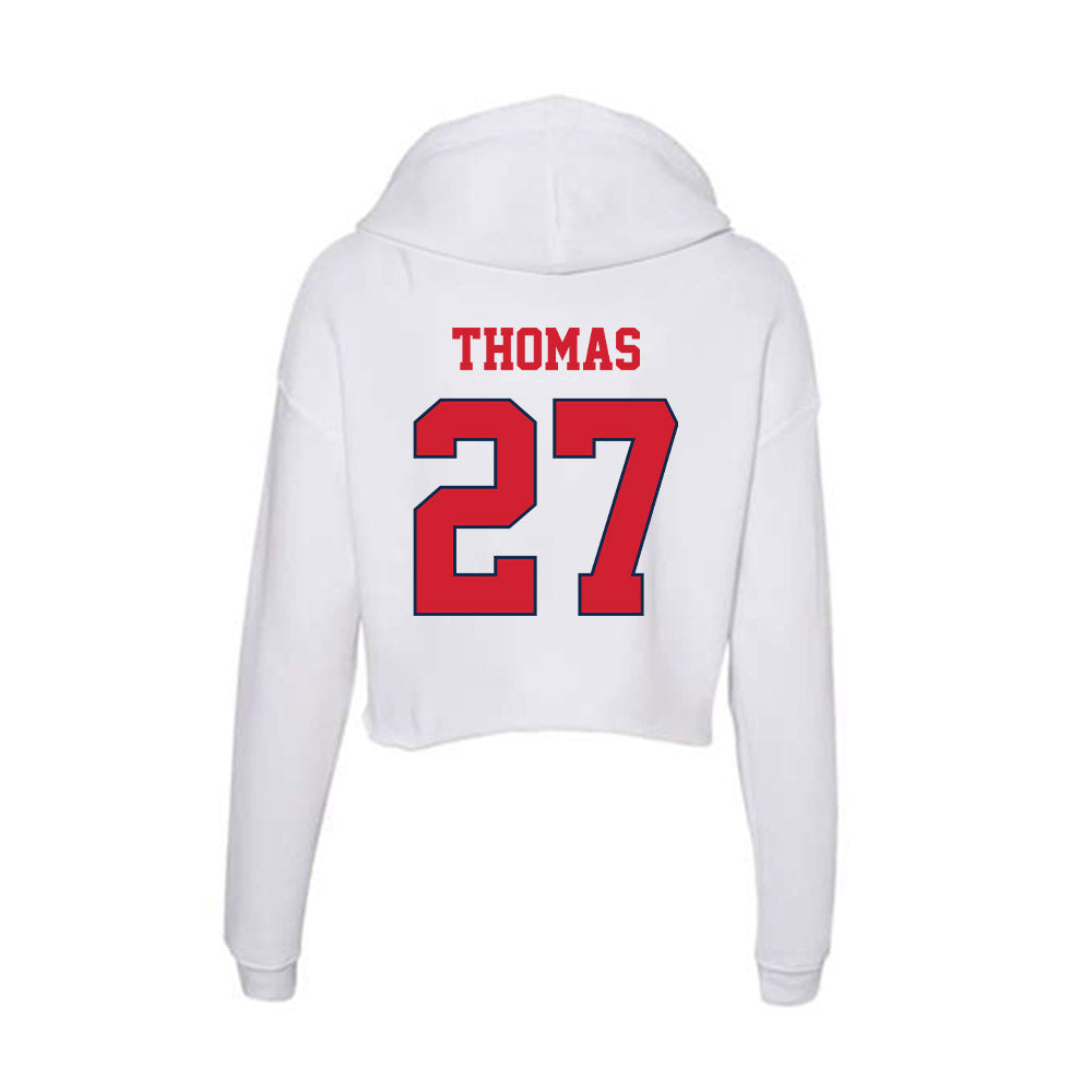 Fresno State - NCAA Football : Tariq Thomas - Women's Crop Fleece Hoodie-1