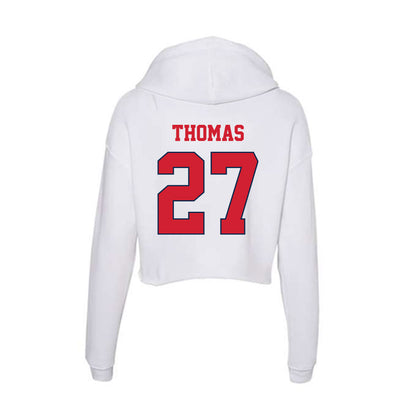 Fresno State - NCAA Football : Tariq Thomas - Women's Crop Fleece Hoodie-1