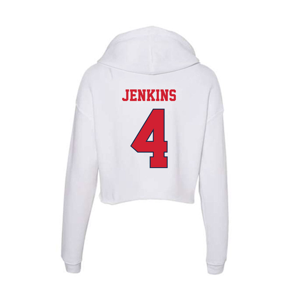Fresno State - NCAA Men's Basketball : Troy Jenkins - Women's Crop Fleece Hoodie-1
