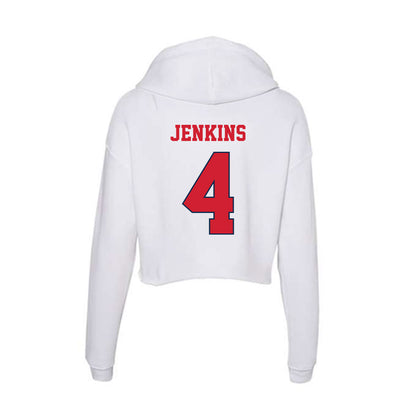 Fresno State - NCAA Men's Basketball : Troy Jenkins - Women's Crop Fleece Hoodie-1