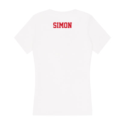 Fresno State - NCAA Cheerleading : Sarah Simon - Women's V-Neck T-Shirt-1