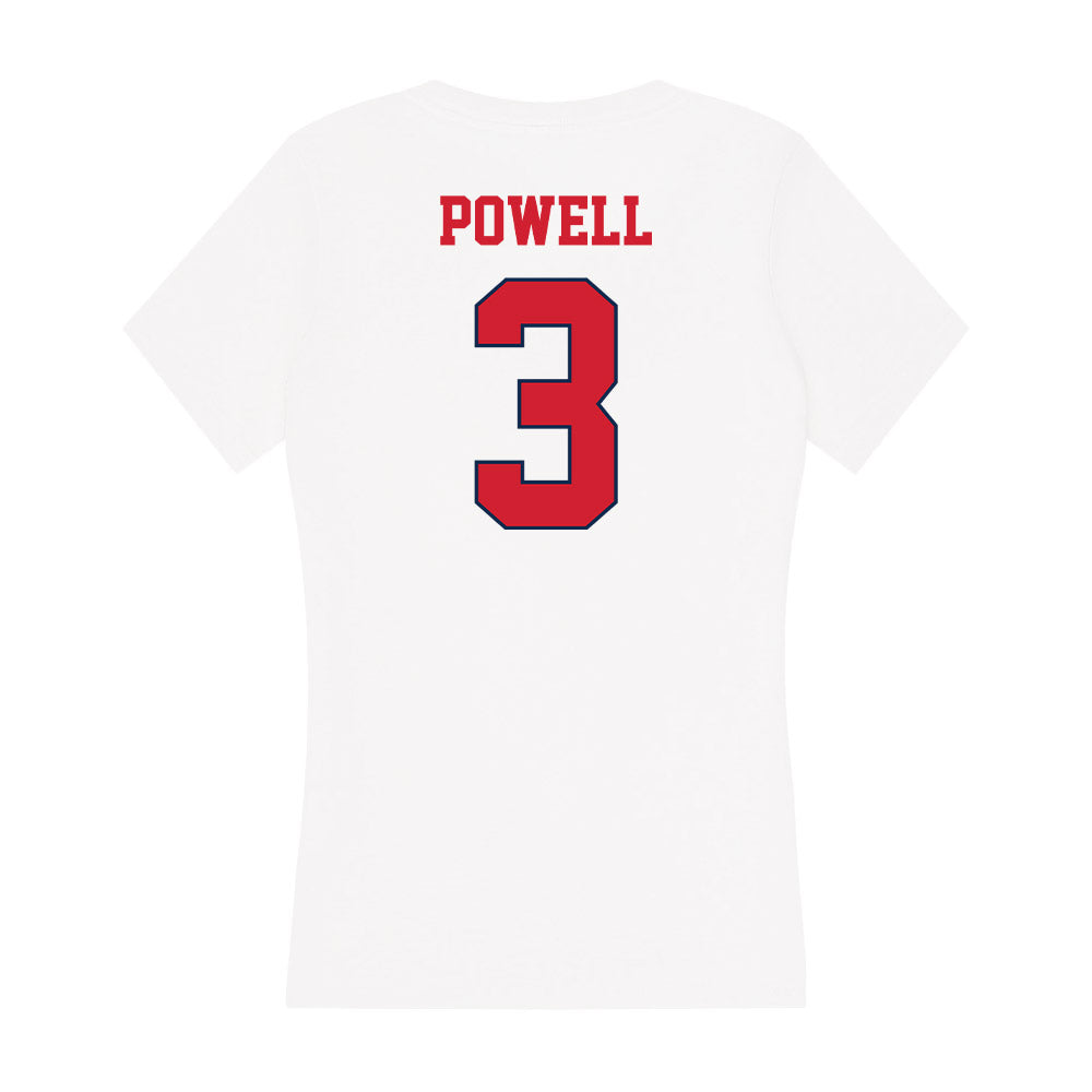 Fresno State - NCAA Women's Basketball : Danae Powell - Women's V-Neck T-Shirt-1