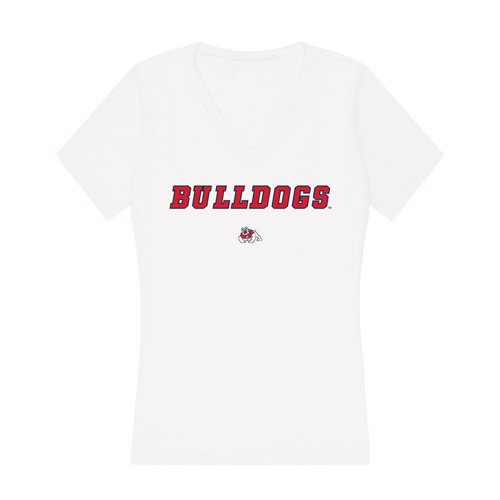 Fresno State - NCAA Football : Gino Quinones - Women's V-Neck T-Shirt-0