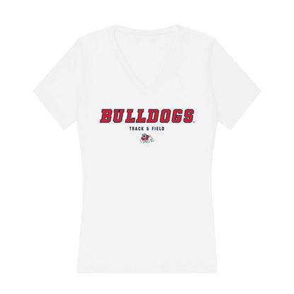 Fresno State - NCAA Women's Track & Field : Leonie Steinebach - Women's V-Neck T-Shirt-0