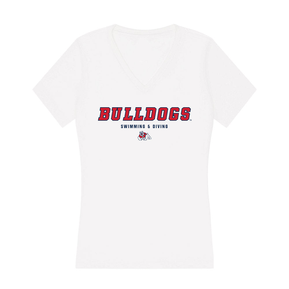 Fresno State - NCAA Women's Swimming & Diving : Ryley Clark - Women's V-Neck T-Shirt-0