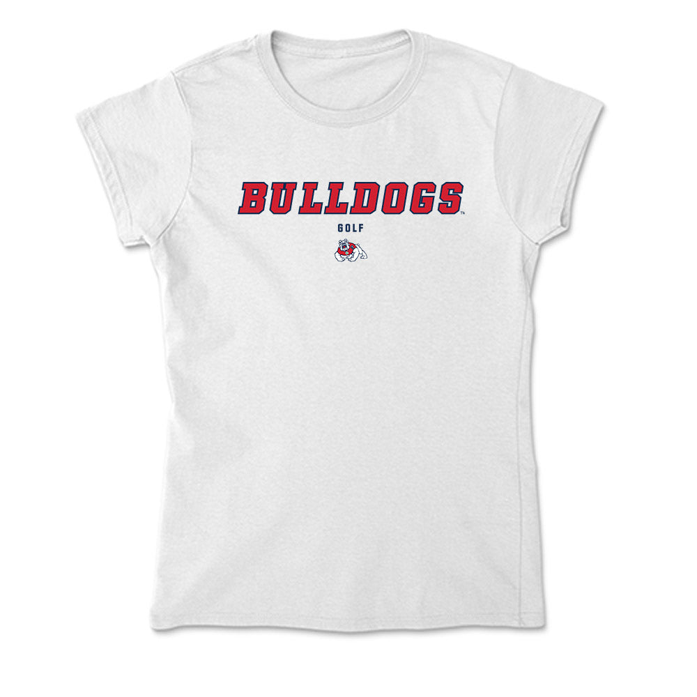 Fresno State - NCAA Men's Golf : Akira Ransi - Soft Style Women’s T-Shirt-0