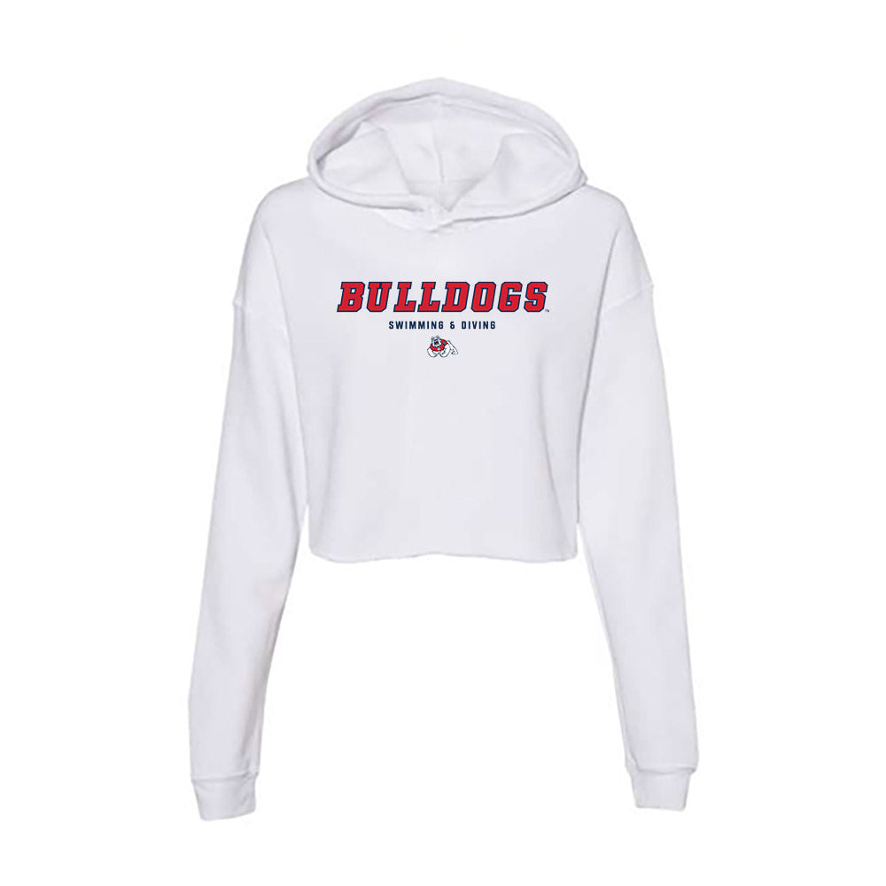 Fresno State - NCAA Women's Swimming & Diving : Grace Ally - Women's Crop Fleece Hoodie-0