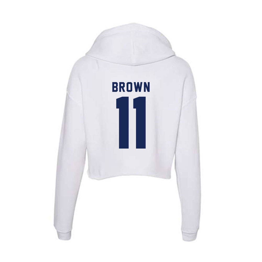 Rice - NCAA Football : Jacurri Brown - Women's Crop Fleece Hoodie-1