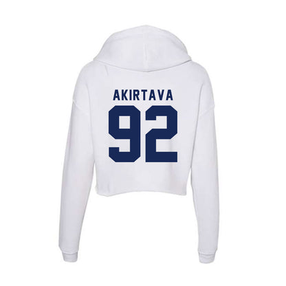 Rice - NCAA Football : Luca Akirtava - Women's Crop Fleece Hoodie-1