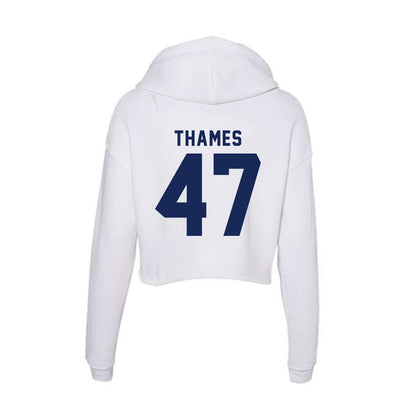 Rice - NCAA Football : Ty Thames - Women's Crop Fleece Hoodie-1