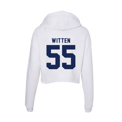 Rice - NCAA Football : CJ Witten - Women's Crop Fleece Hoodie-1