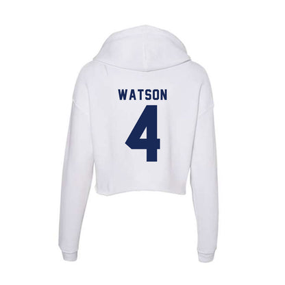 Rice - NCAA Football : Tariq Watson - Women's Crop Fleece Hoodie-1