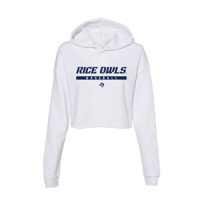 Rice - NCAA Baseball : Tanner Wiggins - Women's Crop Fleece Hoodie-0