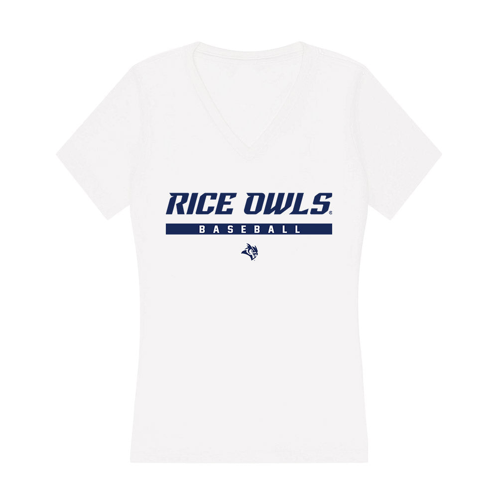 Rice - NCAA Baseball : Tanner Wiggins - Women's V-Neck T-Shirt-0