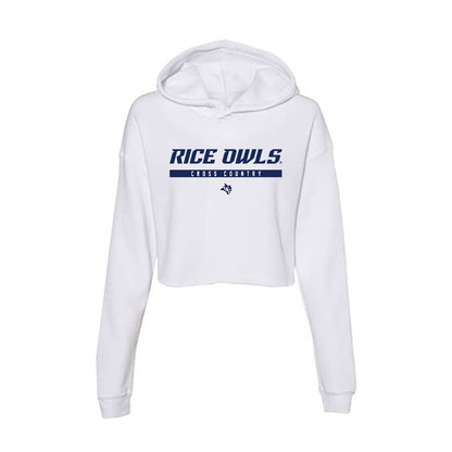 Rice - NCAA Men's Cross Country : Ben Pearce - Women's Crop Fleece Hoodie-0