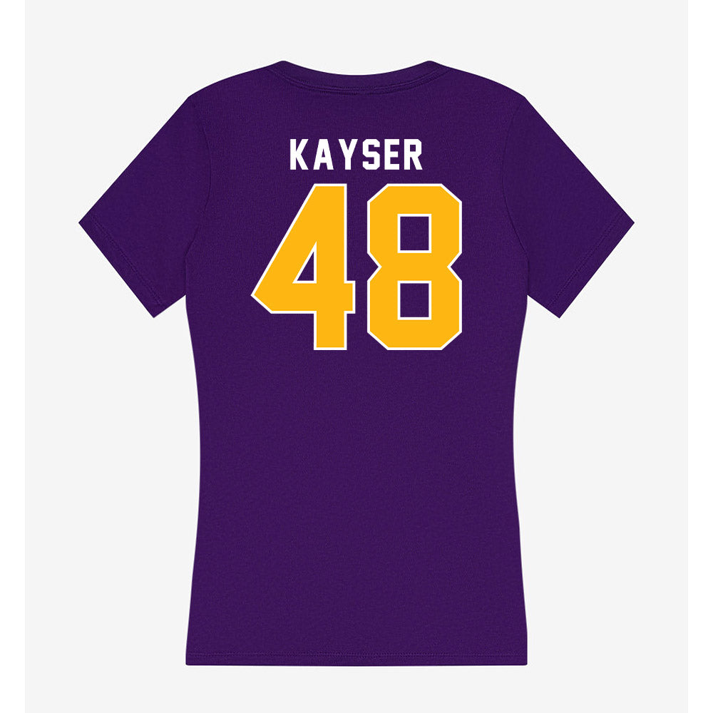 Northern Iowa - NCAA Football : Connor Kayser - Women's V-Neck T-Shirt-1