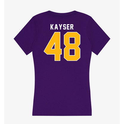 Northern Iowa - NCAA Football : Connor Kayser - Women's V-Neck T-Shirt-1