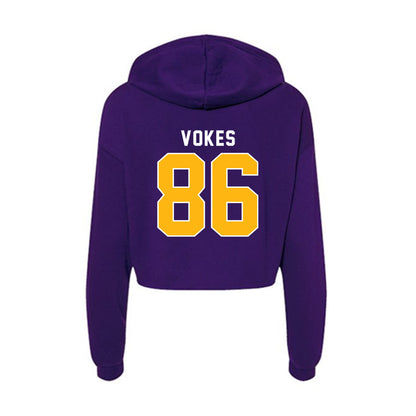 Northern Iowa - NCAA Football : Tiernan Vokes - Women's Crop Fleece Hooded Sweatshirt-1