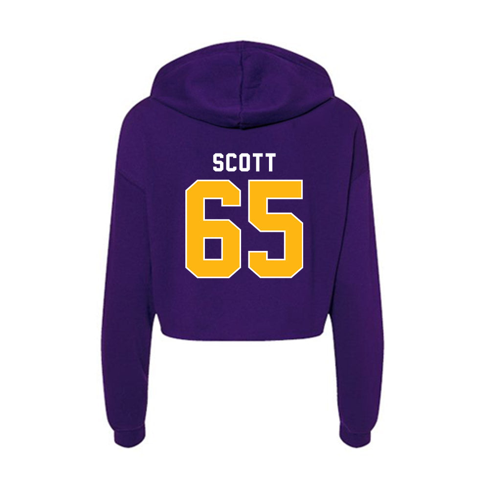 Northern Iowa - NCAA Football : Jimmy Scott - Women's Crop Fleece Hooded Sweatshirt-1