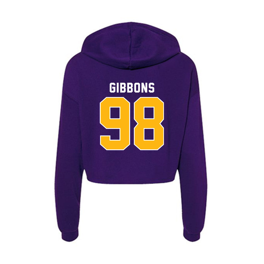 Northern Iowa - NCAA Football : Kolby Gibbons - Women's Crop Fleece Hoodie-1