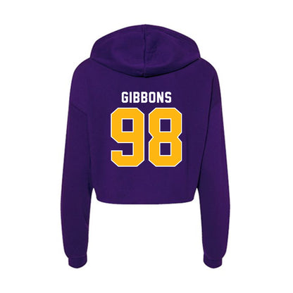 Northern Iowa - NCAA Football : Kolby Gibbons - Women's Crop Fleece Hoodie-1