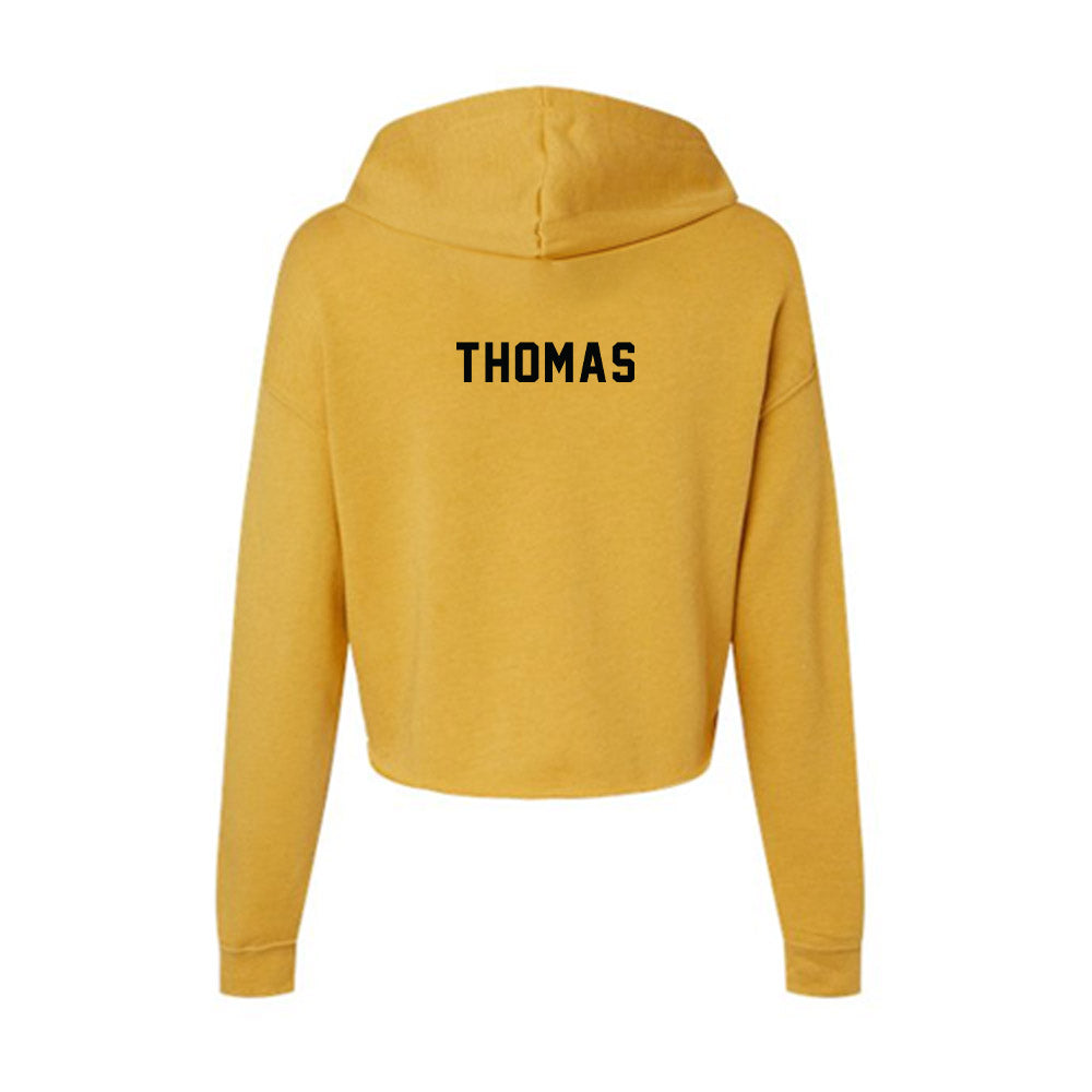 App State - NCAA Football : Keshawn Thomas - Women's Crop Fleece Hoodie-1