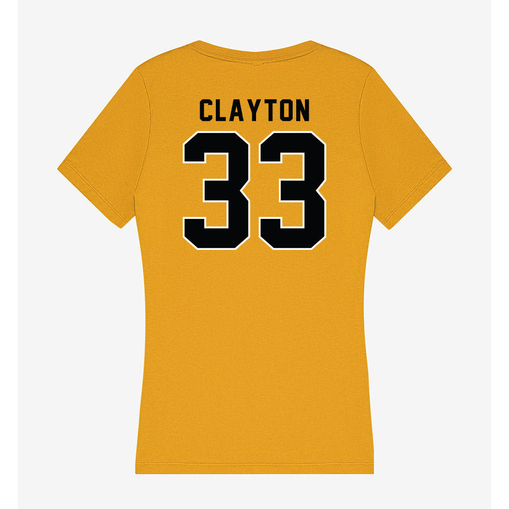 App State - NCAA Men's Basketball : Grant Clayton - Women's V-Neck T-Shirt-1