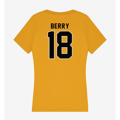 App State - NCAA Football : Syncere Berry - Women's V-Neck T-Shirt-1