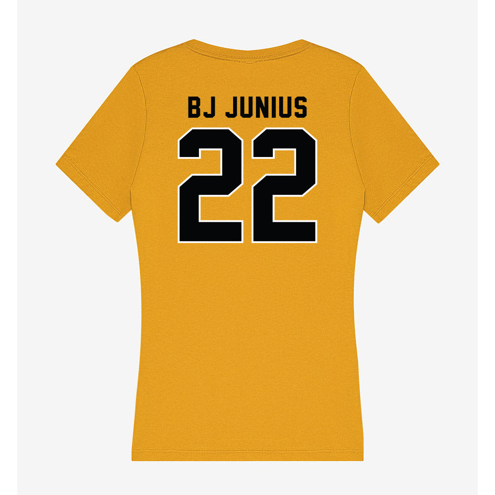 App State - NCAA Football : Bryant "BJ" Junius - Women's V-Neck T-Shirt-1