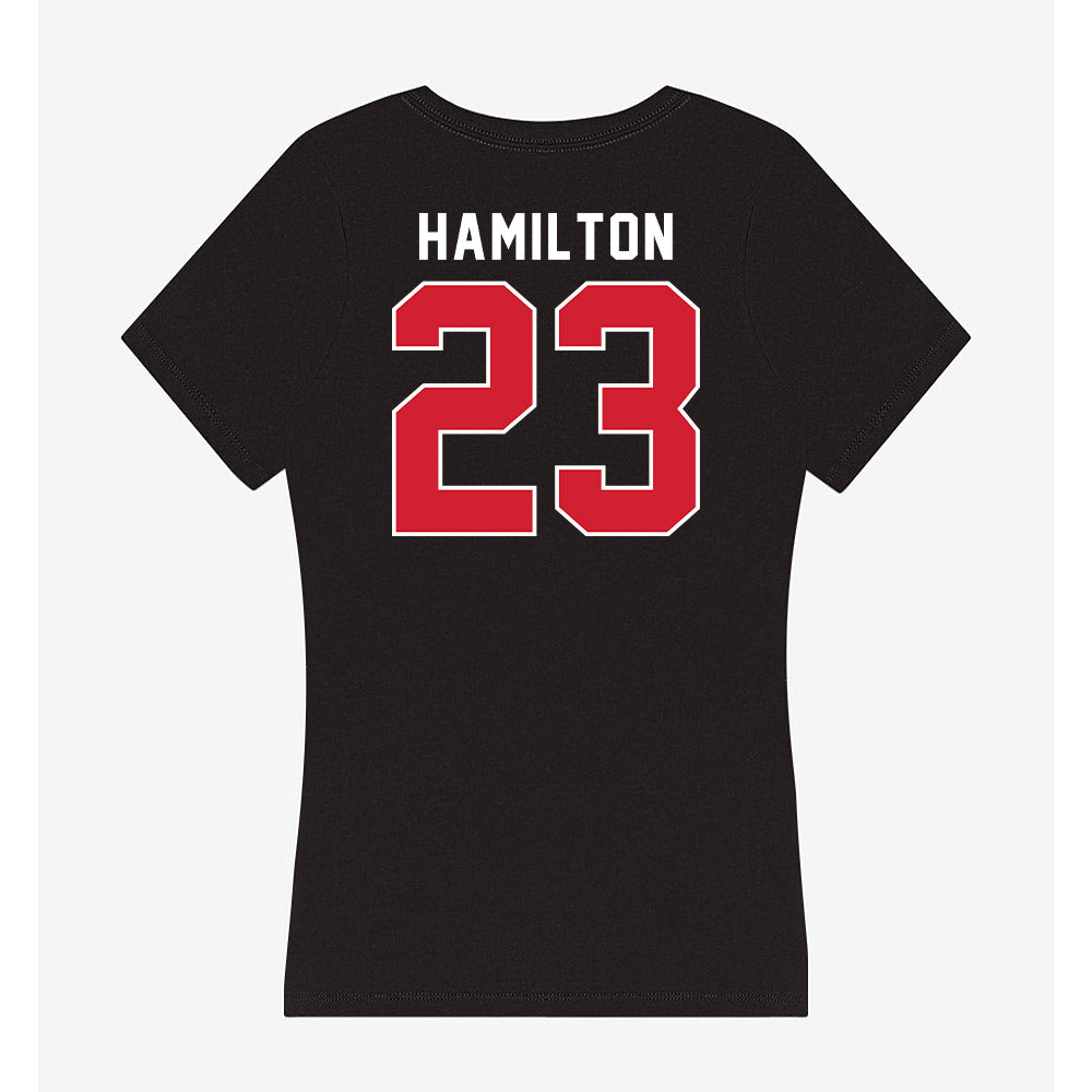 Illinois State - NCAA Football : JuMaria Hamilton - Women's V-Neck T-Shirt-1