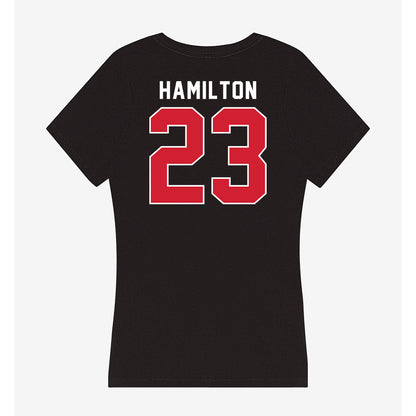 Illinois State - NCAA Football : JuMaria Hamilton - Women's V-Neck T-Shirt-1