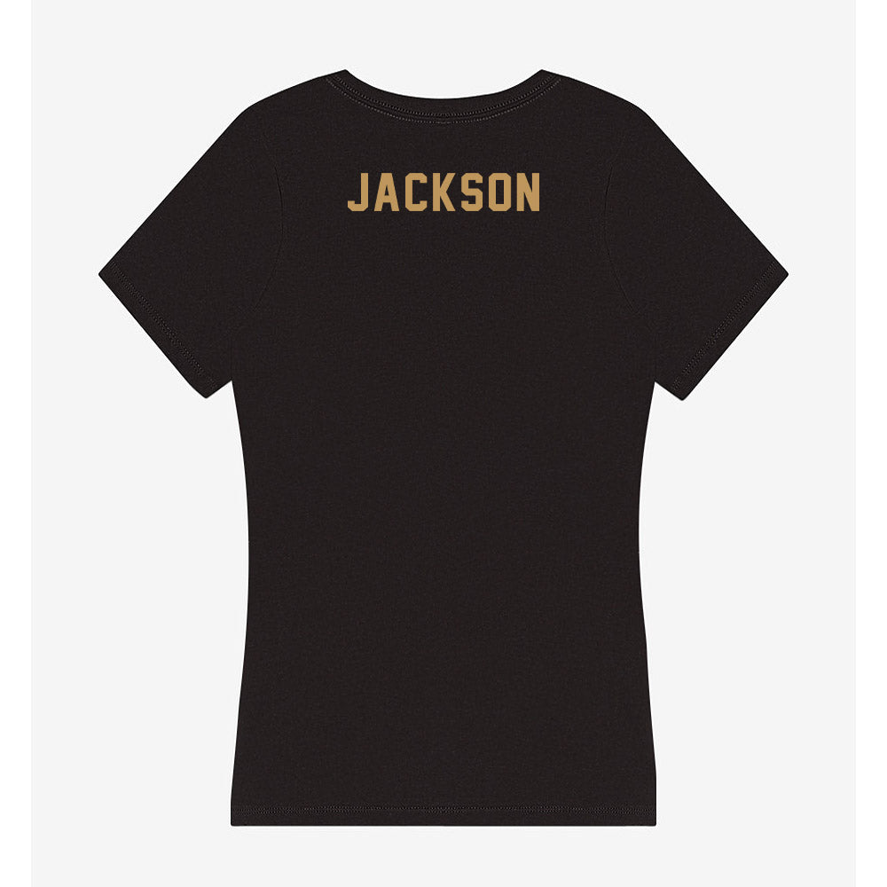 Oakland - NCAA Men's Track & Field : Romario Jackson - Women's V-Neck T-Shirt-1