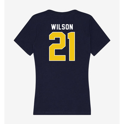 La Salle - NCAA Acrobatics & Tumbling : Janiy'a Wilson - Women's V-Neck T-Shirt-1