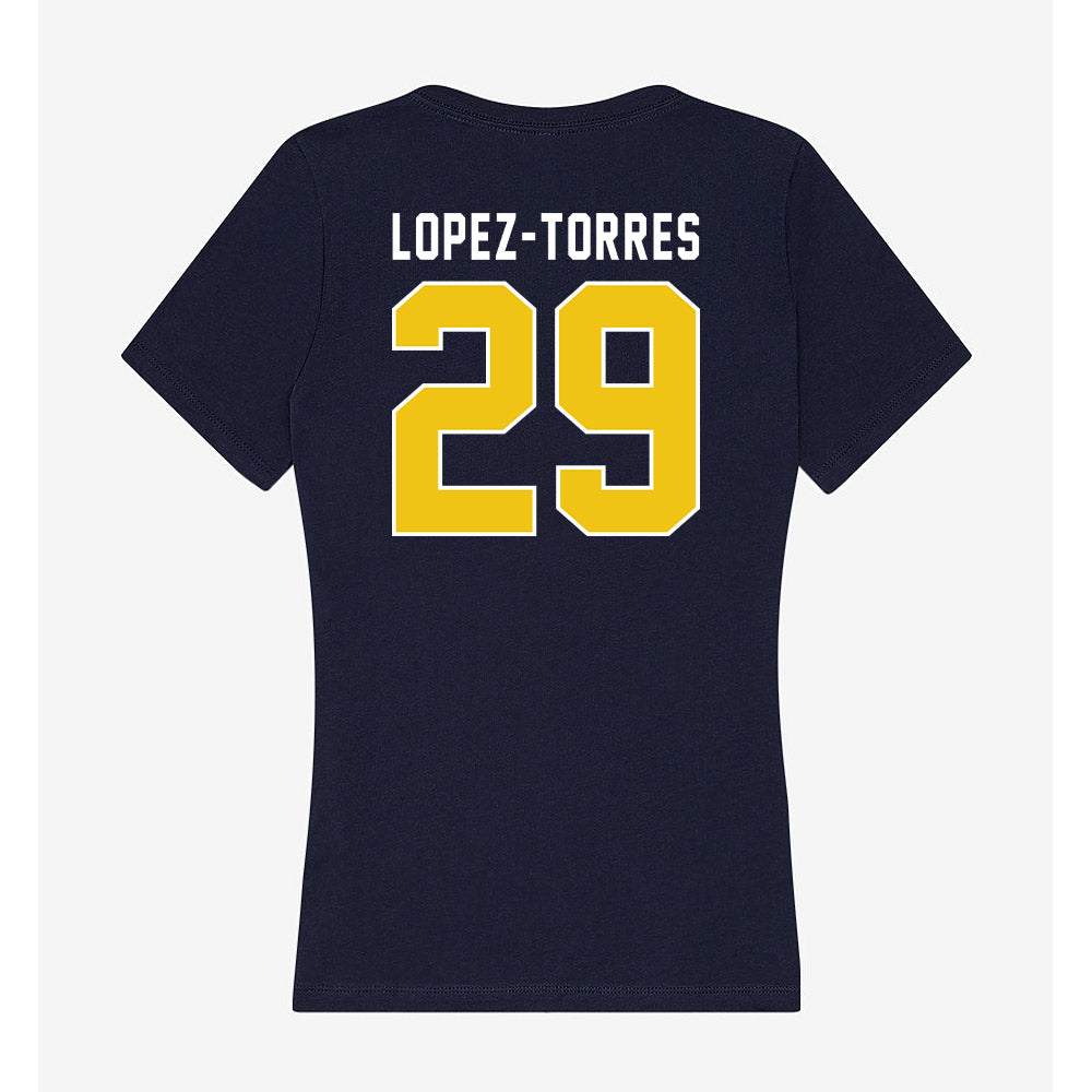 La Salle - NCAA Acrobatics & Tumbling : Mykaylah Lopez-Torres - Women's V-Neck T-Shirt-1