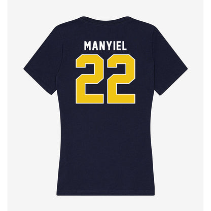 La Salle - NCAA Women's Basketball : Yar Manyiel - Women's V-Neck T-Shirt-1