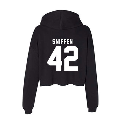Siena - NCAA Men's Lacrosse : William Sniffen - Women's Crop Fleece Hoodie-1
